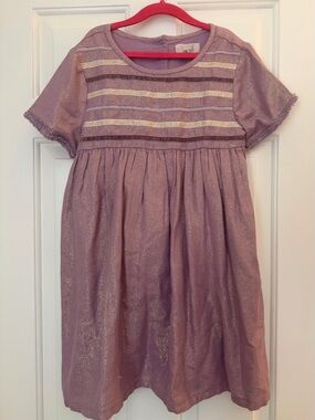 Peek Lilac Shimmer Stripe Short Sleeve Dress